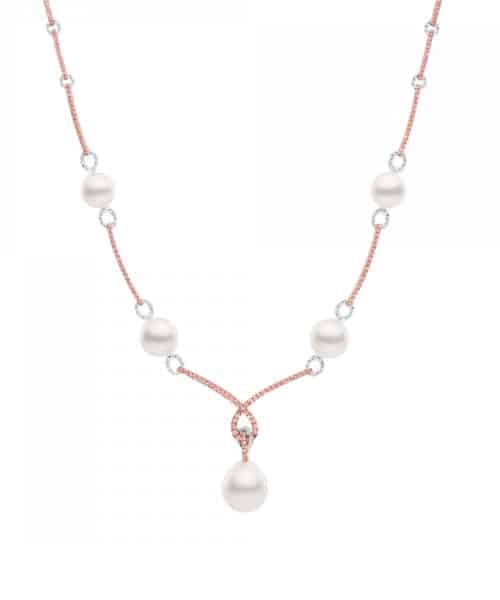 Kailis Pearl and Pink Diamond Angelic Rose Necklace