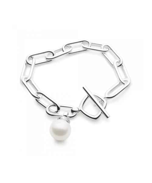 Kailis Silver and Pearl Shackles Bracelet