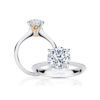 Platinum Solitaire White Diamond Ring