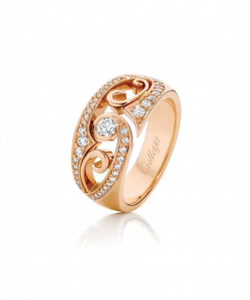 Vivienne Rose Gold and White Diamond Dress Ring