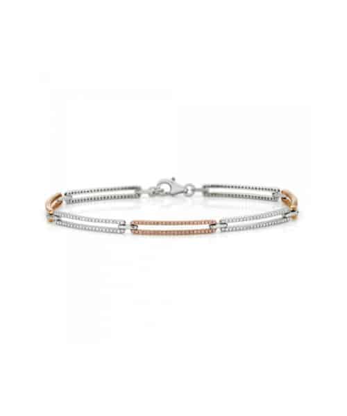 White and Argyle Pink Diamond White and Rose Gold Bracelet