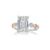 I1333 Eveline Emerald Cut White and Pink Diamond Ring