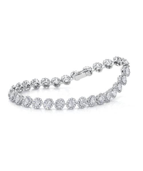 Halo White Diamond Tennis Bracelet