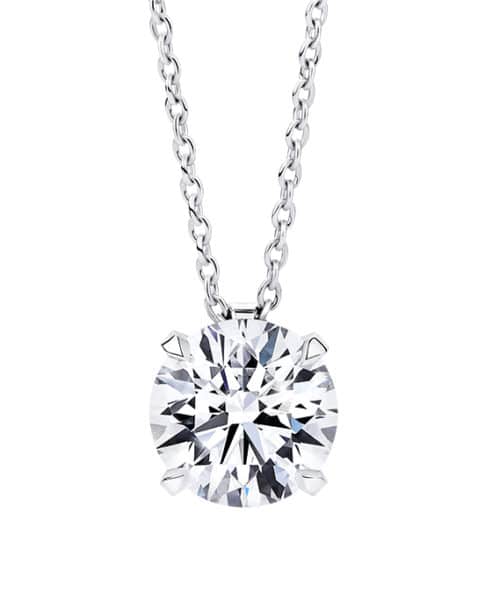 18ct White Gold 1.00ct Round Brilliant Cut Diamond Pendant & Chain