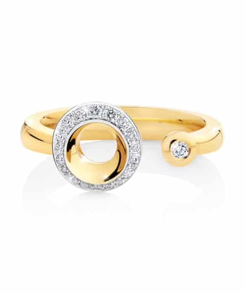 Yellow Gold White Diamond ring