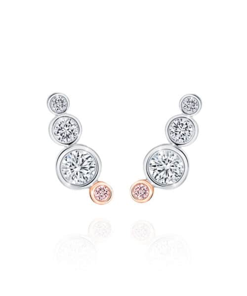 Arali White and Australian Argyle Pink Diamond™ Stud Earrings