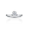R4287 Platinum and 18ct Rose Gold Semi Bezel Set Diamond Solitaire Ring