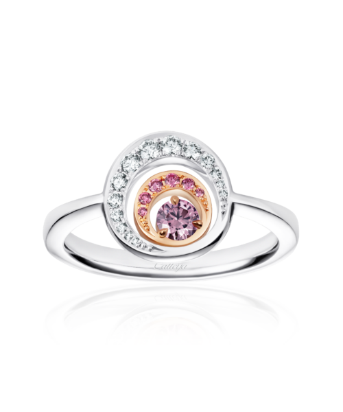 R5088 Rosamel 18ct White and Rose Gold Argyle Pink Diamond™ Concentric Circle Ring