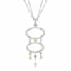 220387 Ayla 18ct White Gold Briolette Double Eclipse Diamond Drop Pendant with Argyle Yellow & Blue Diamonds™