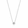 18ct White Gold 0.40ct Round Brilliant Cut Bezel Set Diamond Pendant & Chain & GIA Certificate