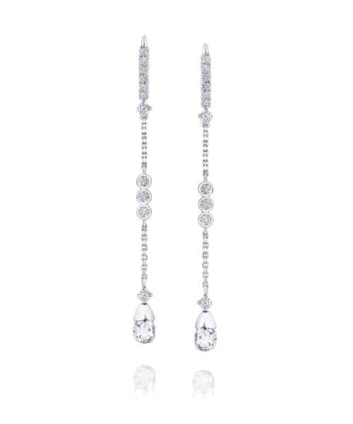 G10064 Calleija White Gold Briolette Diamond Drop Earrings
