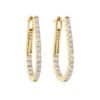 G8914 18ct Yellow Gold 42=0.43ct Long Pear Profile Huggie Earrings