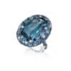 R4839 Calleija 18ct White Gold Ring with Diamonds, Blue Sapphires and Topaz