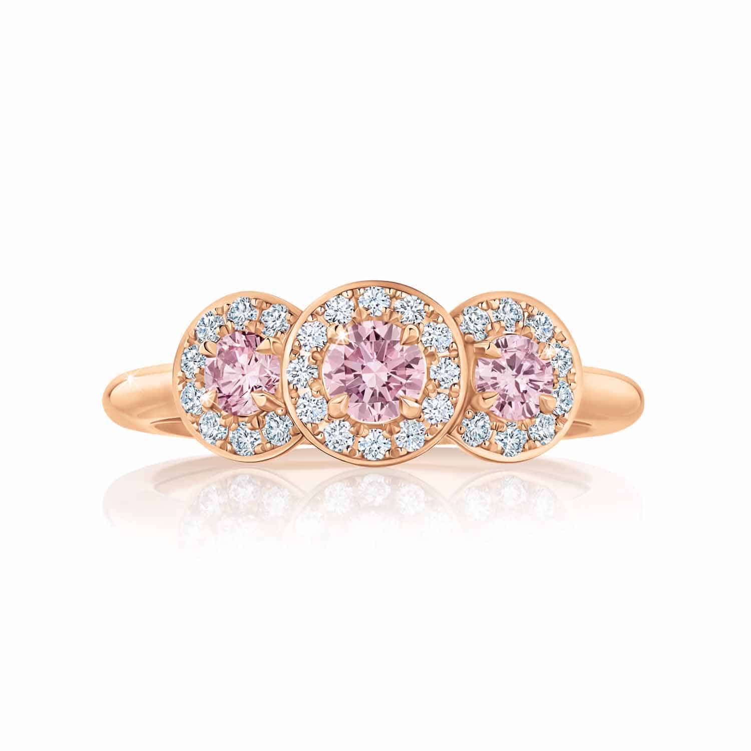Tertia 18ct Rose Gold and Platinum Australian Argyle Pink Diamond