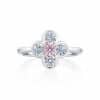 R5017 18ct White and Rose Gold Floral Australian Pink Diamond™ with White Diamonds Ring R5017