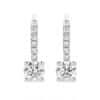 G8972 White Gold White Diamond Huggie Drop Earrings