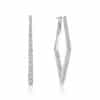 G10358 Aubri 18ct White Gold Diamond Shaped Diamond Set Huggie Earrings