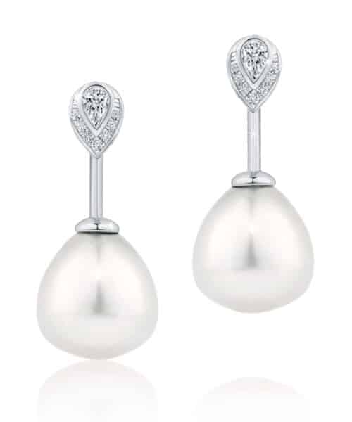 P2717 Ginevra 18ct White Gold Detachable South Sea Pearl Drop Earrings