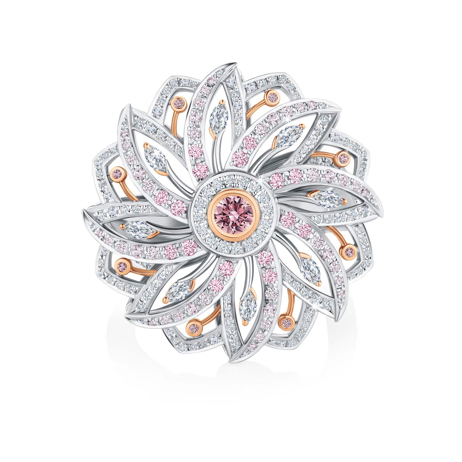 Lyra 18ct White & Rose Gold Dress Ring with 5P Australian Argyle Pink  Diamonds - Fine Jewellery and Argyle Pink Diamond Specialists