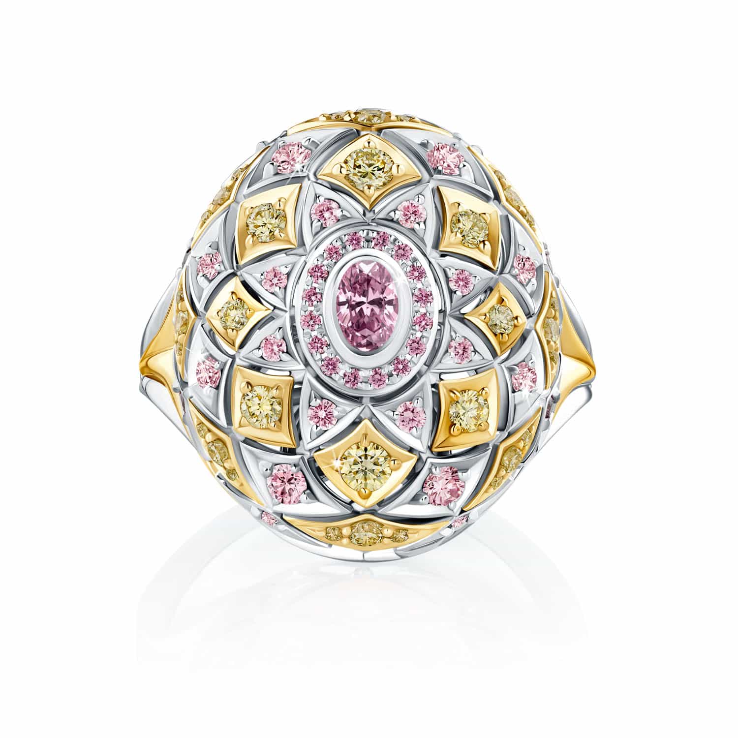 Aetheria Platinum & 18ct Yellow Gold Dress Ring with Yellow, White and  Argyle Pink Diamonds - Fine Jewellery and Argyle Pink Diamond Specialists