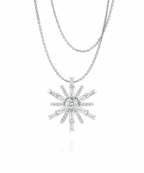 G4494 18ct White Gold Star Diamond Pendant