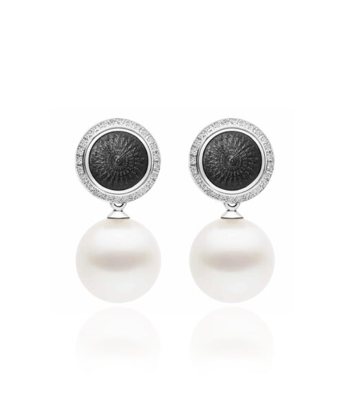 Kailis Ascensus Detachable Pearl and Black Guilloche Enlightenment Earrings
