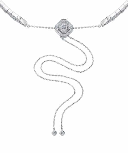 G10700 Zuleika 18ct White Gold Art Deco Inspired Diamond Set Choker