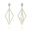 G10803 Vespera 18ct White & Yellow Gold Diamond Set Triangular Drop Earring