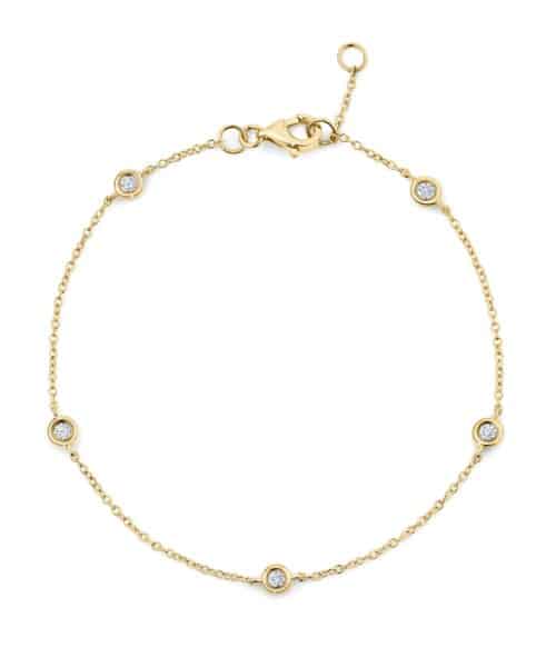 G7156 18ct Yellow Gold Diamond Set Bracelet