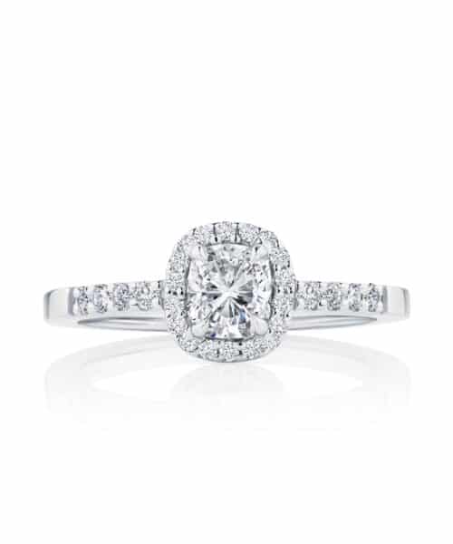 R3038 Elora Platinum 0.49ct Glacier® Diamond Halo Ring