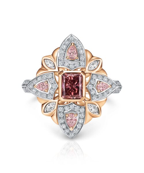 R5113 Cressida Platinum & 18ct Rose Gold 0.67ct 3PR Australian Argyle Pink Diamond™ Ring