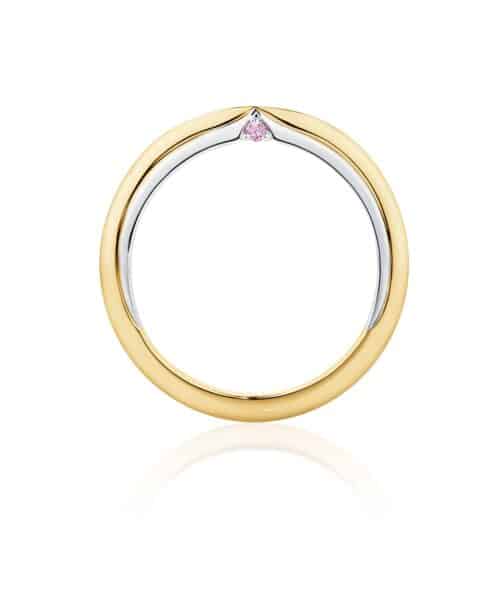 Platinum & 18ct Rose Gold Wedding Band with an Australian Argyle Pink Diamond™