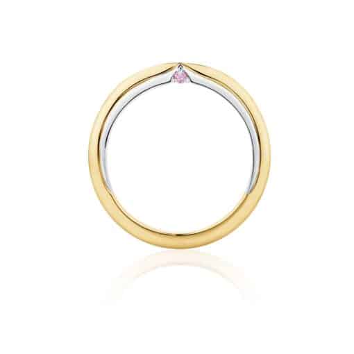 Platinum & 18ct Rose Gold Wedding Band with an Australian Argyle Pink Diamond™
