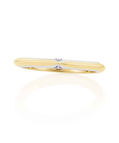 Platinum & 18ct Rose Gold Wedding Band with an Australian Argyle Pink Diamond™