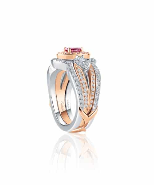 R5201 Elarra Platinum & 18ct Rose Gold 0.46ct 2PP Oval Australian Argyle Pink Diamond™ Ring with Diamond Set Jacket