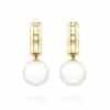 G9275 G11027 Zara Tindall by Calleija 18ct Yellow Gold South Sea Pearl Detachable Earrings with Coronet Huggies