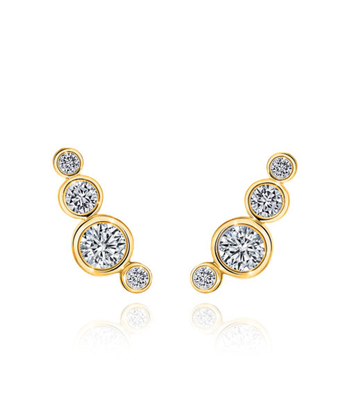 Arali 18ct Yellow Gold Four Diamond Stud Earrings