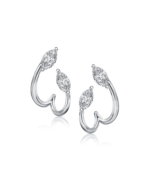 18ct White Gold Marquise Diamond Earrings
