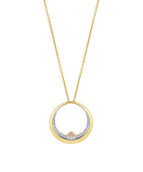 Zara-Tindall-by-Calleija-18ct-White-Yellow-Gold-Sunrise-Australian-Argyle-Pink-and-White-Diamond-Pendant