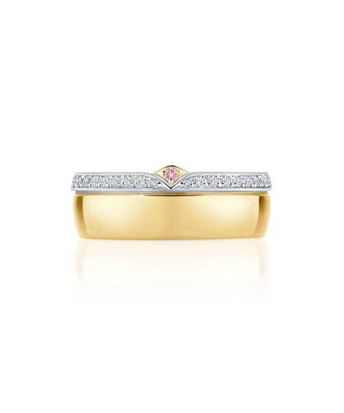 Zara Tindall by Calleija 18ct White & Yellow Gold 'Sunrise' Australian Argyle Pink™ and White Diamond Ring