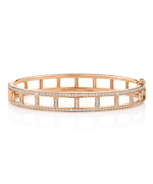 Zara Tindall by Calleija Coronet Suite 18ct Rose Gold and White Diamond Bangle