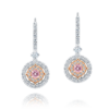 G11031 Adasha Rose 18ct White Rose Gold Natural Australian Argyle Pink Diamond™ Drop Earrings with Continental Clips