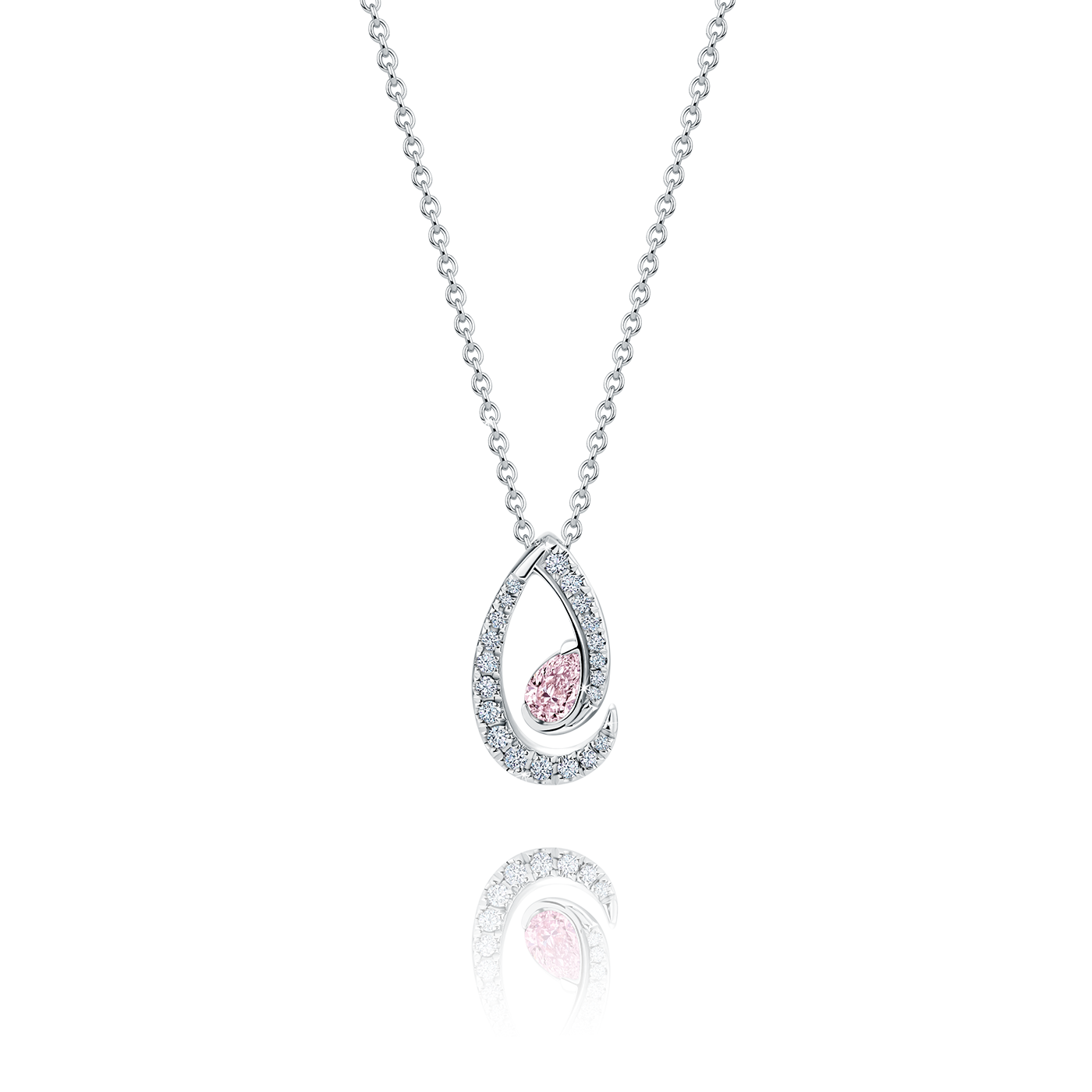 G11120 Jolie 18ct White Gold Natural Australian Argyle Pink Diamond™ Pear Shaped Pendant (inc. Chain) G11120 Jolie 18ct White Gold Natural Australian Argyle Pink Diamond™ Pear Shaped Pendant (inc. Chain)